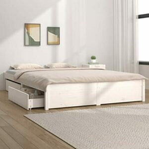 Festnight Estructura Cama Doble de Matrimonio con 4 Cajones…