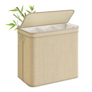 SONGMICS Cesto de Ropa Sucia de 3 Compartimentos, Cesta de…