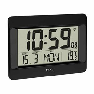 TFA Dostmann Reloj de Pared Digital, 60.4519.01, Radio Relo…