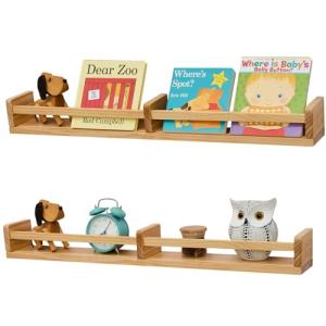 Gieanoo Estantería para libros de guardería, juego de 2 est…