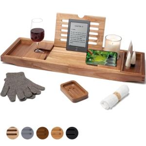 Temple Spring Bandeja de baño - Caddy de baño Extensible de…
