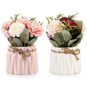 DBREAKS 2PCS Flores Artificiales en Maceta, hortensias Flor…