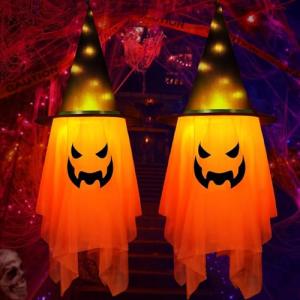 Aluusy Decoración Halloween Fantasma, 2pcs LED Fantasmas Co…