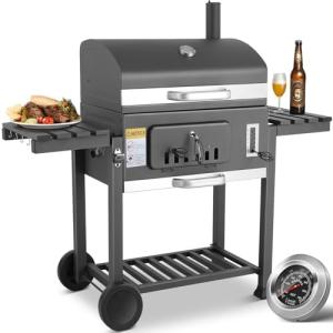 Barbacoa de Carbón de Madera, Parrilla en Pie con Tapa, Bar…