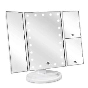 Espejo de Maquillaje con LED, Iluminado Espejo de Mesa Luz…