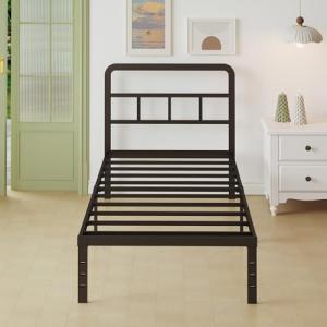 Lutown-Teen Cama de metal de 75 x 190 cm con somier, estruc…