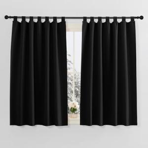 PONY DANCE Cortinas Negras Opacas 140x145 CM Cortinas Termi…