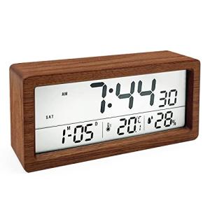 Reloj Despertador Digital, LCD Pantalla Reloj Alarma con Te…