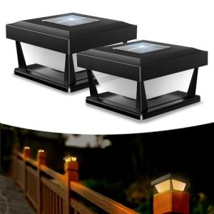 CREATESTAR Lámpara Solar de Poste para Valla, Lámpara Solar…