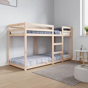 KOIECETA Litera de madera maciza de pino elegante y funcion…