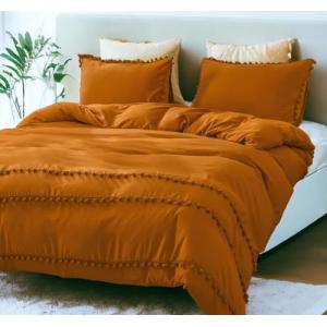 INDACORIFY Funda nórdica con Pompones de óxido de Canela, F…