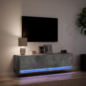 IKAYAA Mueble TV Suspendido con iluminación LED 140x31x38 c…