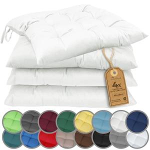 NatureMark Set de 4 Cojines para Sillas con Lazos 40x40 cm…