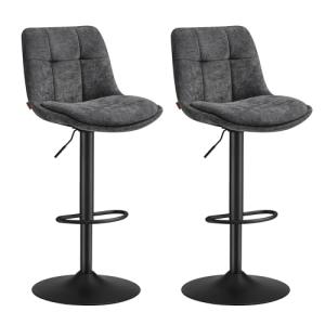 VASAGLE Juego de 2 Taburetes de Bar, Sillas Altas Giratoria…