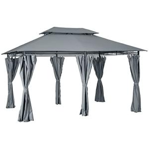 Outsunny Cenador para Jardín 3x4 m Pérgola de Jardín Gazebo…