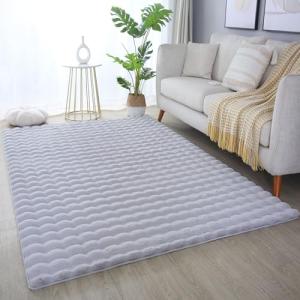 HomebyHome Alfombra de pelo largo, mullida 3D, moderna, mon…