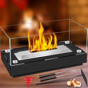 BIAOQINBO Chimenea Bioetanol, Chimenea de Bioetanol con Vid…
