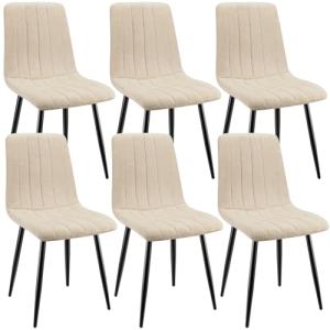 ANVOFONG Juego De 6 Sillas De Comedor, Sillas Cocina con Te…