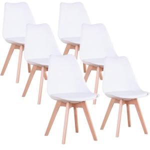 BenyLed Juego de 6 Sillas de Comedor,Silla con Patas de Mad…