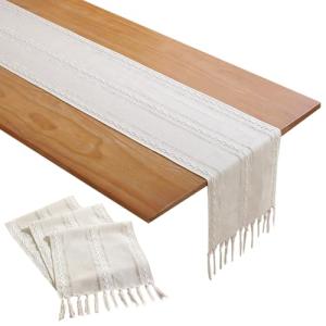 HTTDSLF Camino de Mesa Beige, Estilo Campesino Camino de Me…