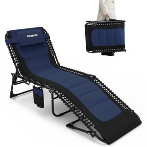 WKFAMOUT XXL Tumbona Plegable Acolchada con 5 Posiciones Ja…
