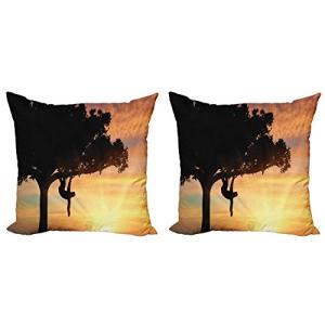 ABAKUHAUS Perezoso Set de 2 Fundas para Cojín, Sunset View…