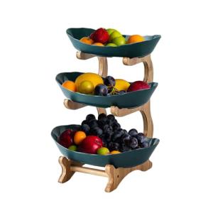 KMQRDZi Cuenco triple para frutas, frutero que ahorra espac…