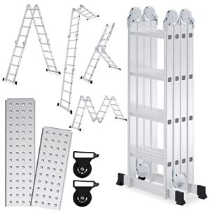 Sonnewelt Escalera Multiusos de Aluminio de 4 x 4 Niveles,…