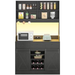 Armario de cocina, Armario Aparador Cocina con LED, Enchufe…