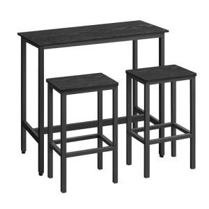 VASAGLE Juego de Mesa y Taburetes de Bar, Mesa de Desayuno…