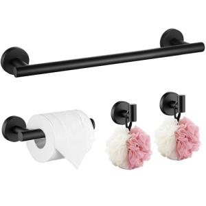 Hoomtaook Accesorios Baño 4 Piezas, Toalleros de Baño de Pa…