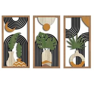 Yixuan 3 Piezas Escultura de Pared Decorativa en Madera, De…