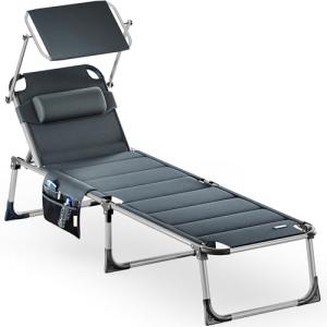 CASARIA® Tumbona Bari Confort Plus Plegable Capacidad 150Kg…