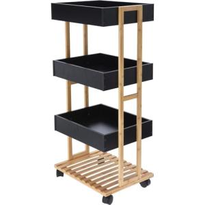 Well Home Carro de almacenamiento en Bambú con 1 estante y…