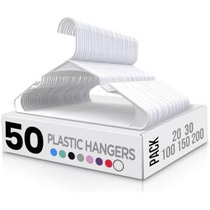 Utopia Home Paquete de 50 Perchas de Plástico Ahorradoras d…