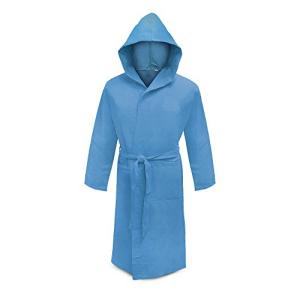 IRGE - Albornoz unisex de microfibra con capucha y bolsillo