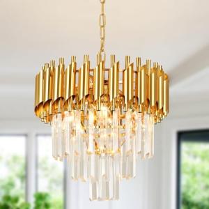 Modern Led Crystal Pendant Light Golden Crystal Chandelier…