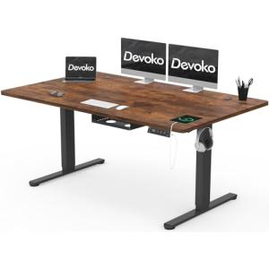 Devoko Escritorio Elevable Eléctrico 160 x 80 cm de Carga U…