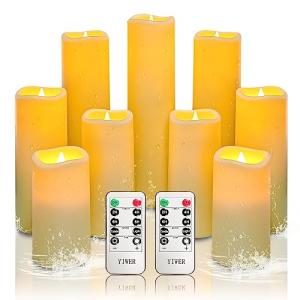 Velas sin llama led impermeables, velas parpadeantes con pi…