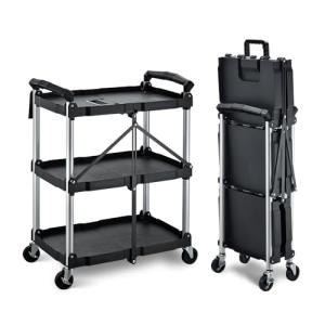 BPT Mueble con Ruedas, Carro Plegable con 3 Estantes, Carri…