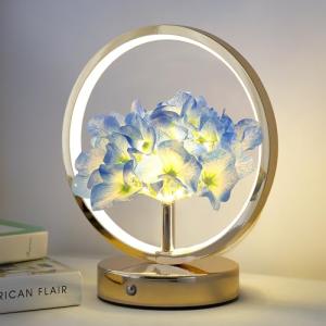 Hortensias Decoración Flor Lámpara táctil Lámpara de Mesa R…