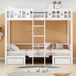 Moimhear Litera de 200 x 90 cm, cama/escritorio 2 en 1, aut…
