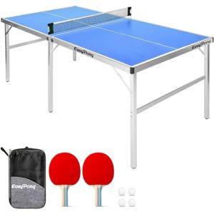 EasyPong® | Mesa de Ping Pong Azul | 182x91cm Fácil de Tran…