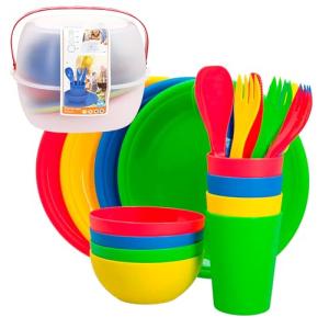 Aktive - Set menaje Picnic Camping para 4 personas tartera…