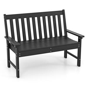 COSTWAY Banco Madera de HDPE, Banco Jardin Exterior, 2 Plaz…