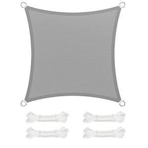 SONGMICS Vela de Sombra de 3 x 3 m, Tejido HDPE de Protecci…