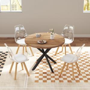 GrandCA HOME Mesa de Comedor con 4 Sillas, Mesa Redonda de…