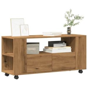 Snsowed Mueble TV Ruedas Madera ingeniería Roble Artisan 10…