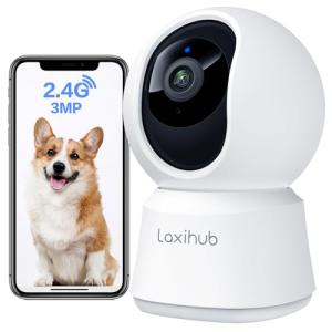 LAXIHUB 2K/3MP Camara Vigilancia WiFi Interior, 2.4GHz Cama…