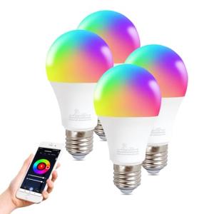 LED ATOMANT Pack 4x Bombilla LED WiFi Inteligente E27 8W RG…